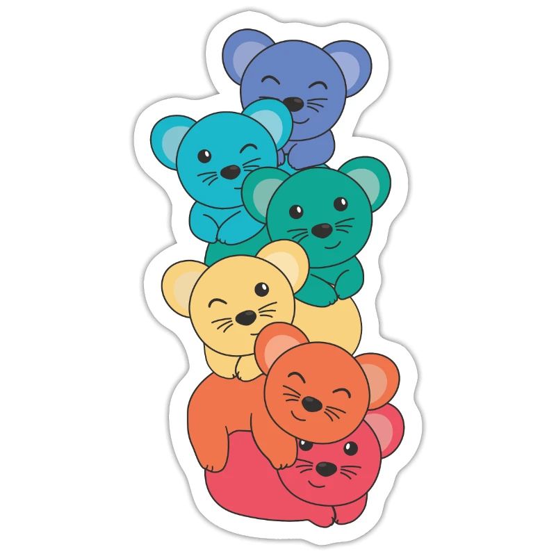 Rainbow Flag Pride LGBTQ Cute Mouse Stack