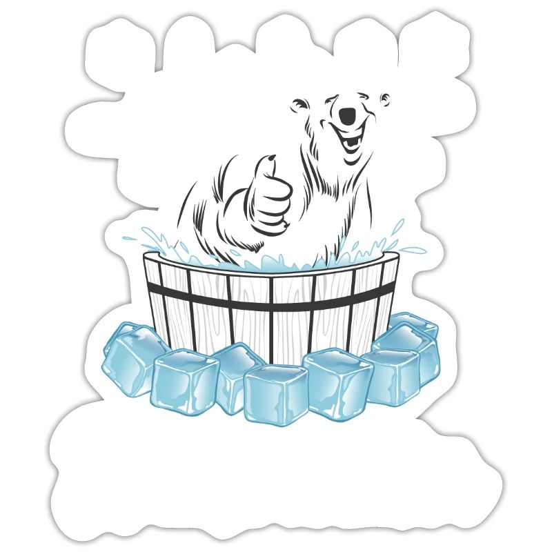 Winterbader Eisbär Eisbaden Eisbad Spruch