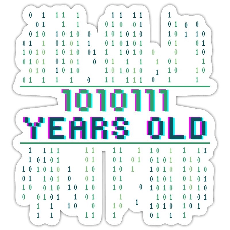 87e anniversaire 87 ans Codeur de code binaire