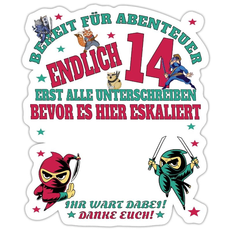 14. Geburtstag Mädchen & Junge Gästebuch