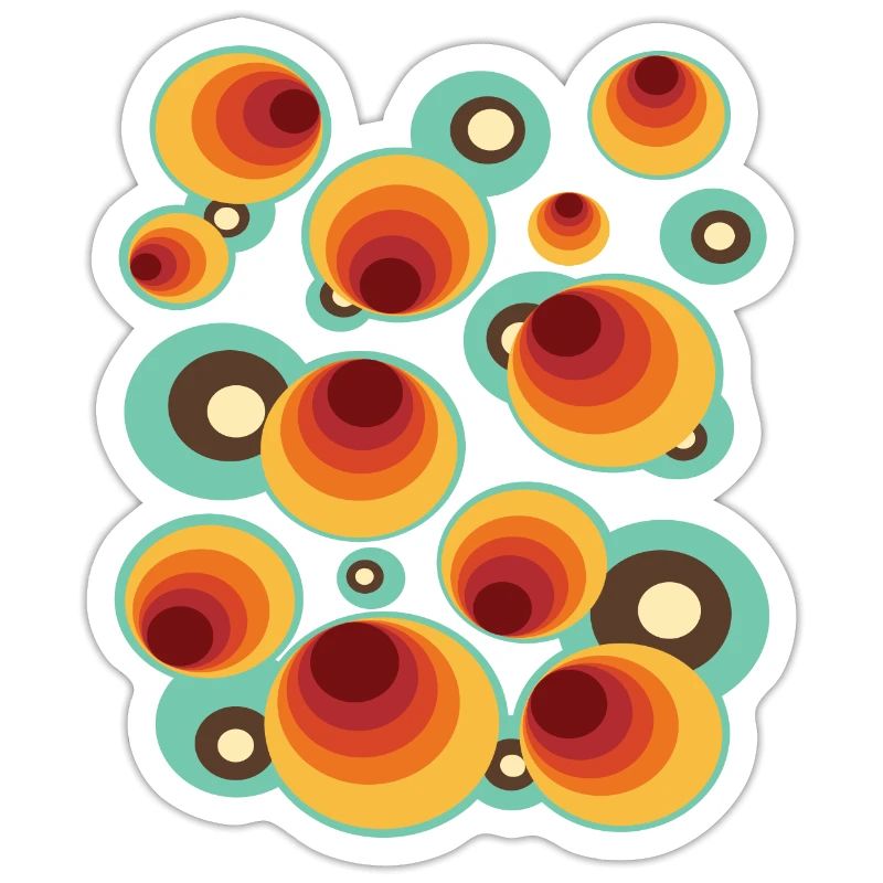 50s 60s Retro Pattern Circle Style Pattern
