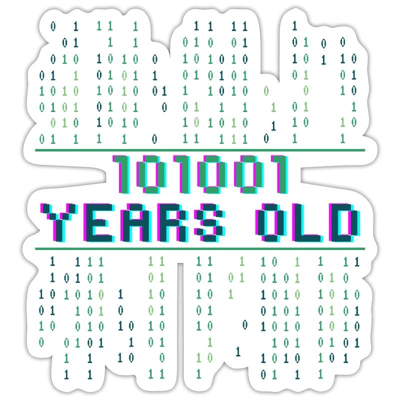 41. Geburtstag 41 Jahre alt Binärcode Coder