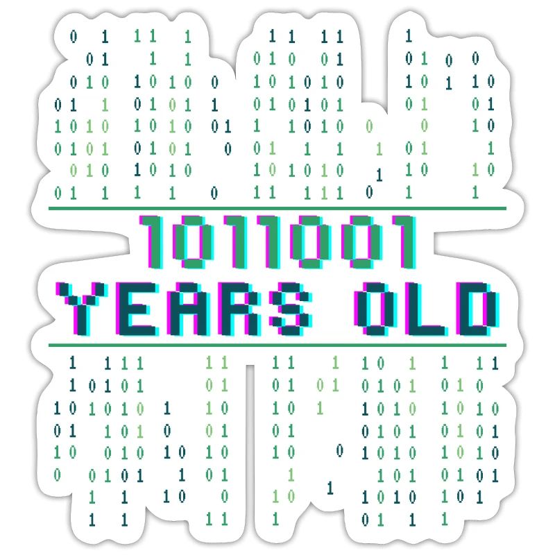 89. Geburtstag 89 Jahre alt Binärcode Coder