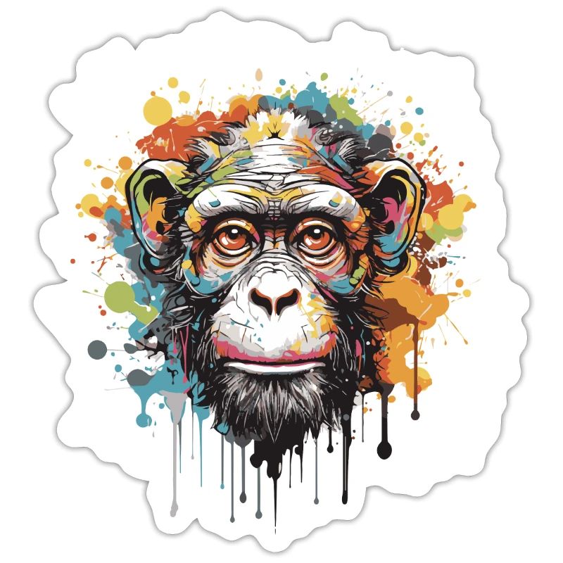 Monkey Pop Art Head