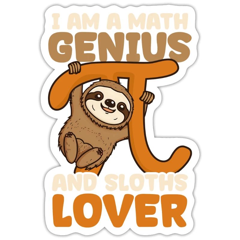 Pi Day Math Genius And Maths Lover Sloth