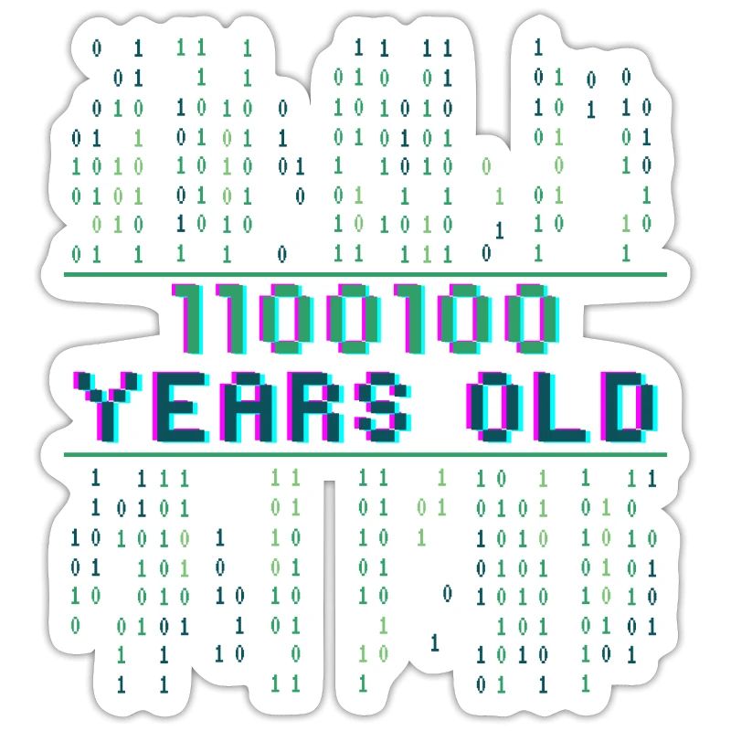 100. Geburtstag 100 Jahre alt Binärcode Coder