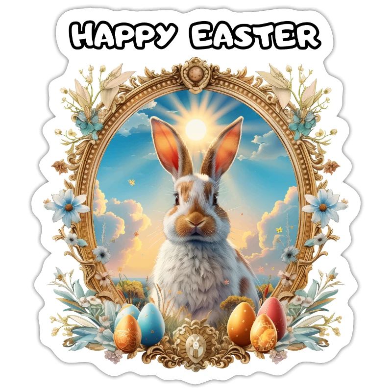 HAPPY EASTER, emblem, easter, easter bunny, beautiful,