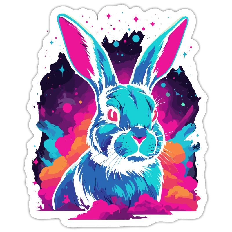 Nébuleuse de l’espace Galaxy Rabbit Lovers Vaporwave