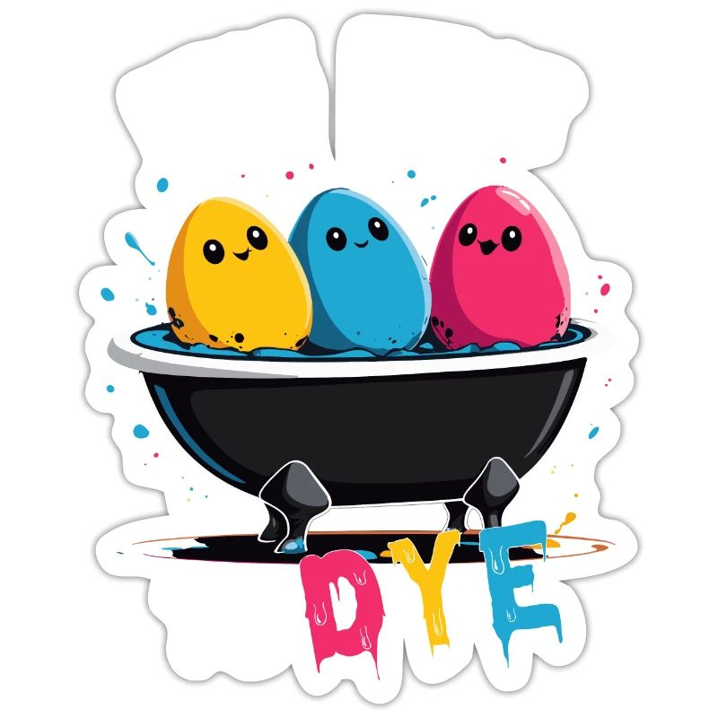 Egg Dyeing Saying Funny Colors for Easter