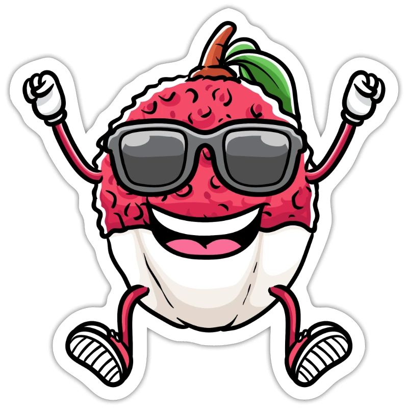 Dancing lychee with sunglasses lychees