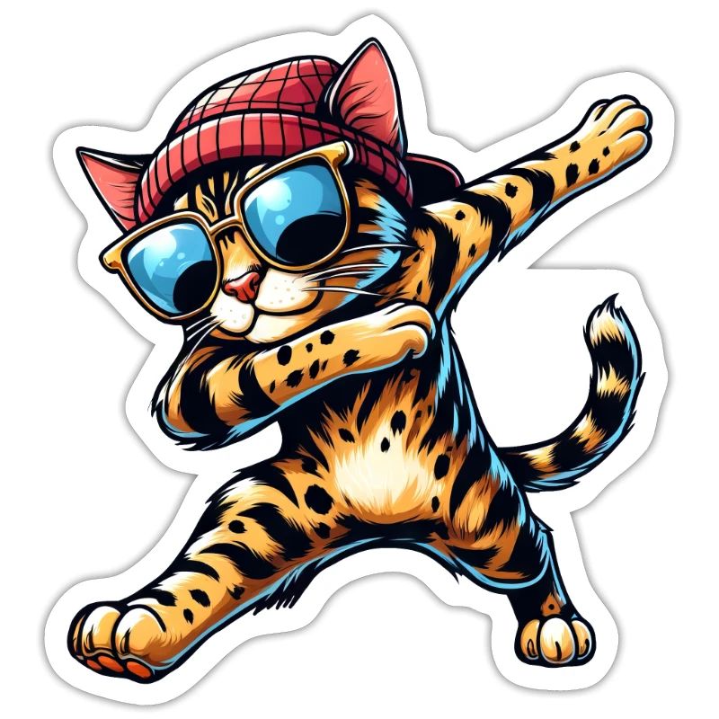 Cool Bengal Cat Dabbing Comic