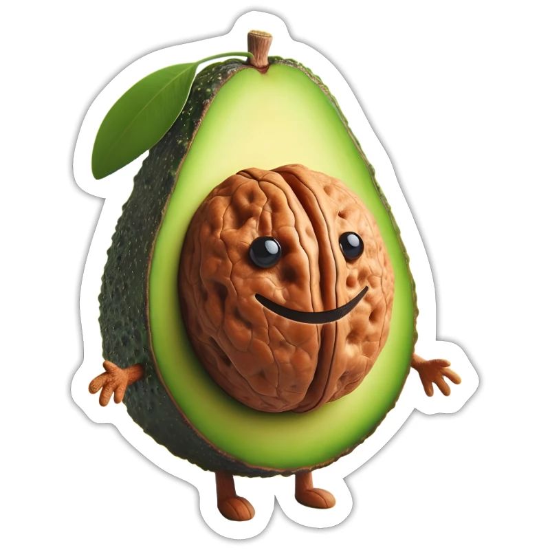 Cute avocado with walnut kernel!