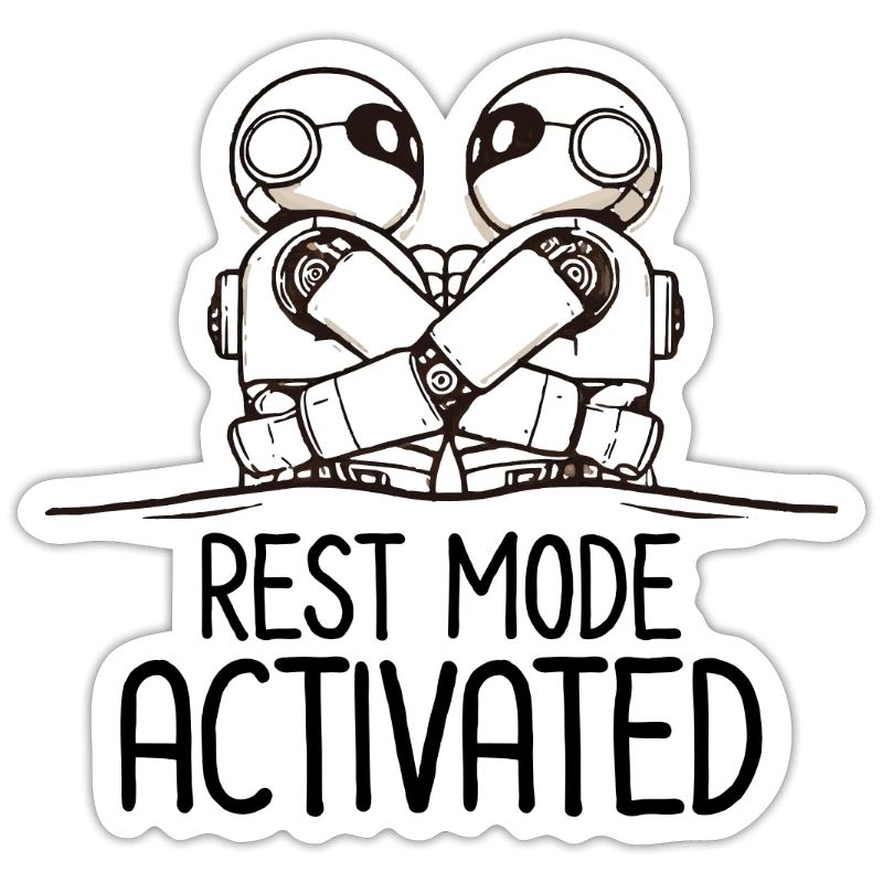 Funny Sleeping Robot Rest Mode