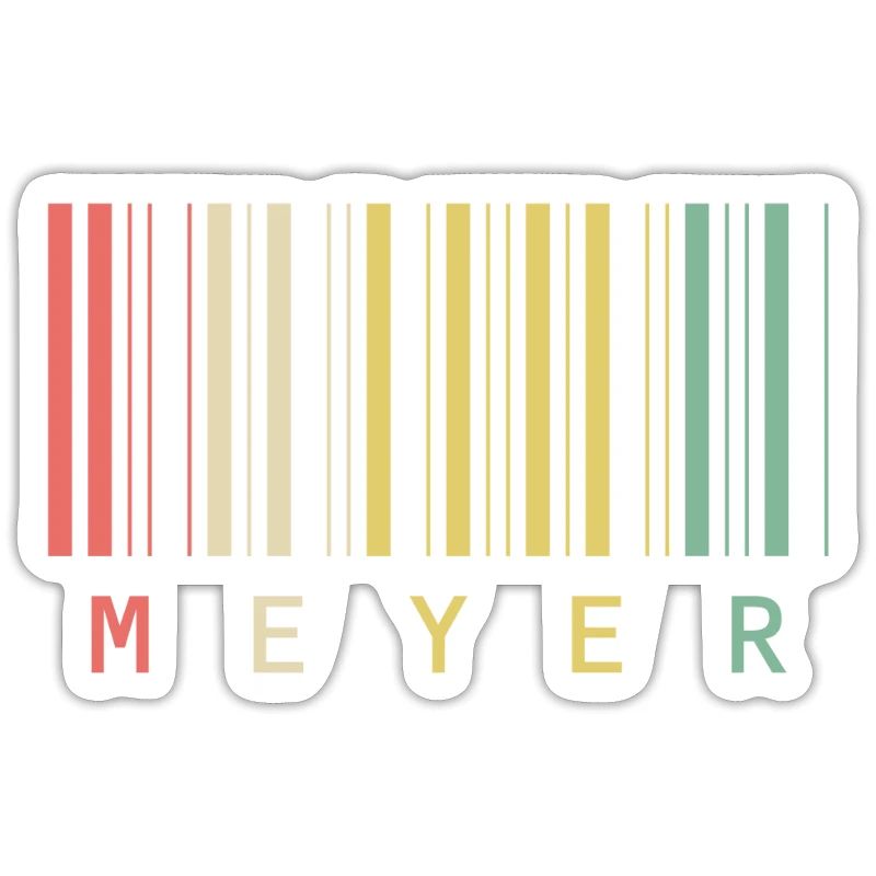 Meyer Family Name Bar Code Barcode Gift