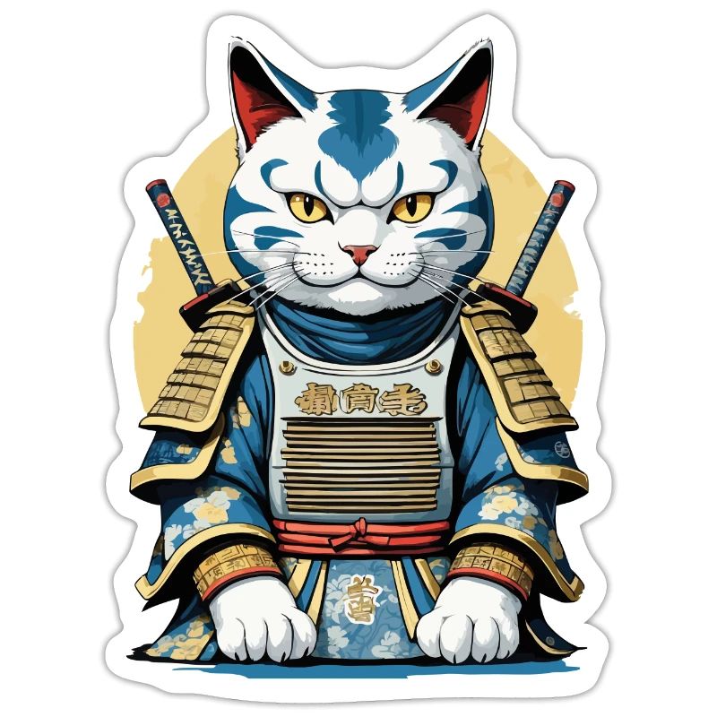 Chat de samouraï Japonais Samouraï Conception d’œuvres d’art