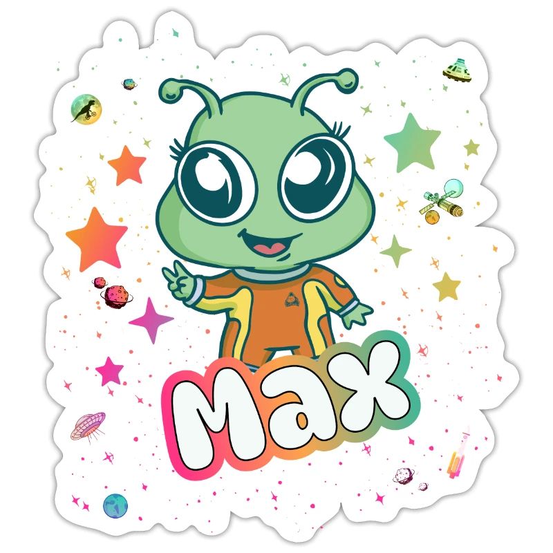 MAX - Beau nom de garçon avec un extraterrestre mignon