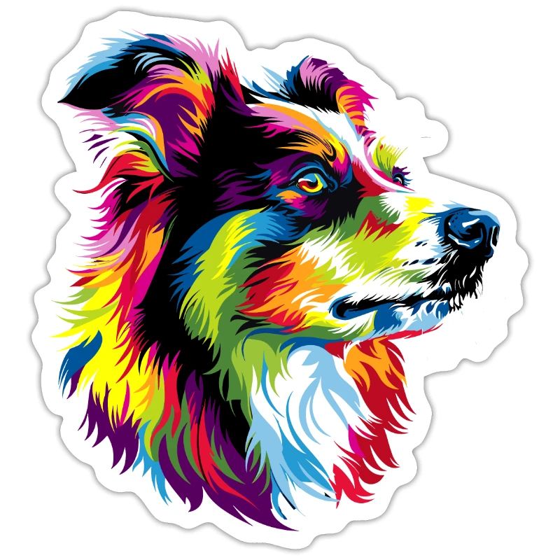 Australian Shepherd Bunte Farben Pop Art Aussie