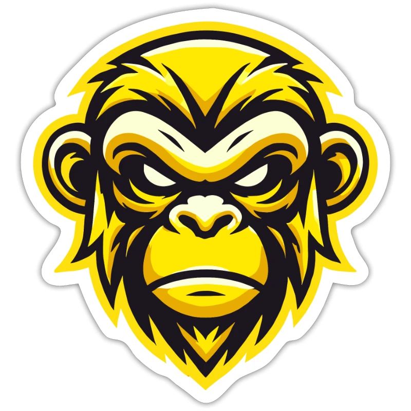 Conception de visage de singe féroce jaune