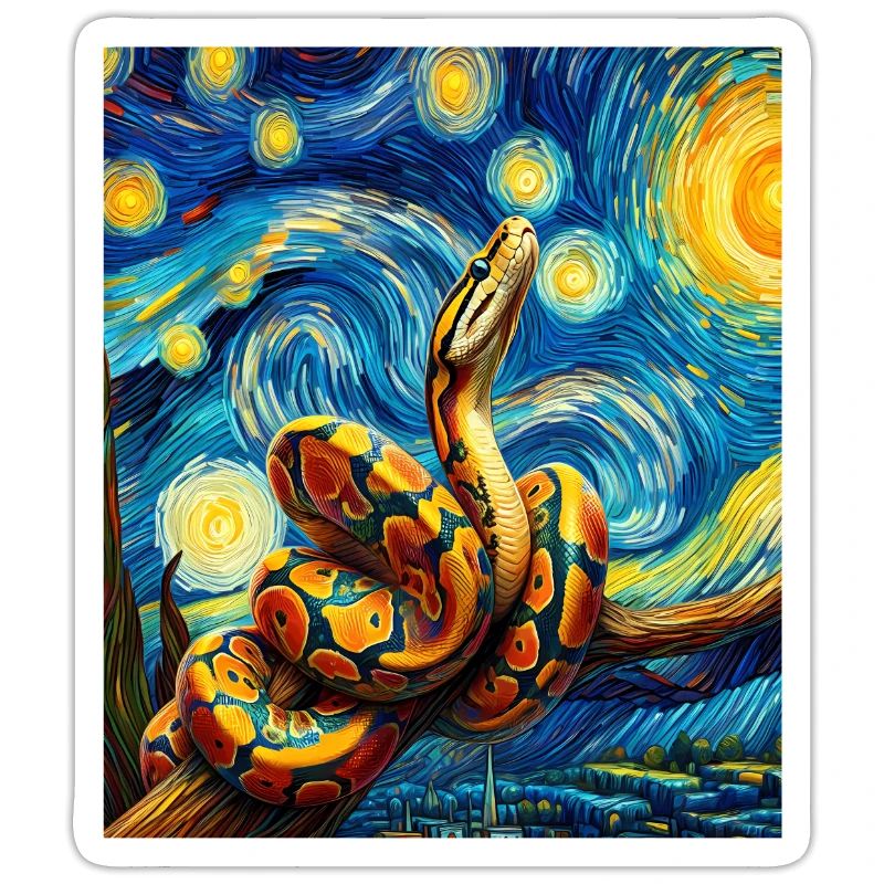 Peinture de nuit étoilée de serpent de python royal