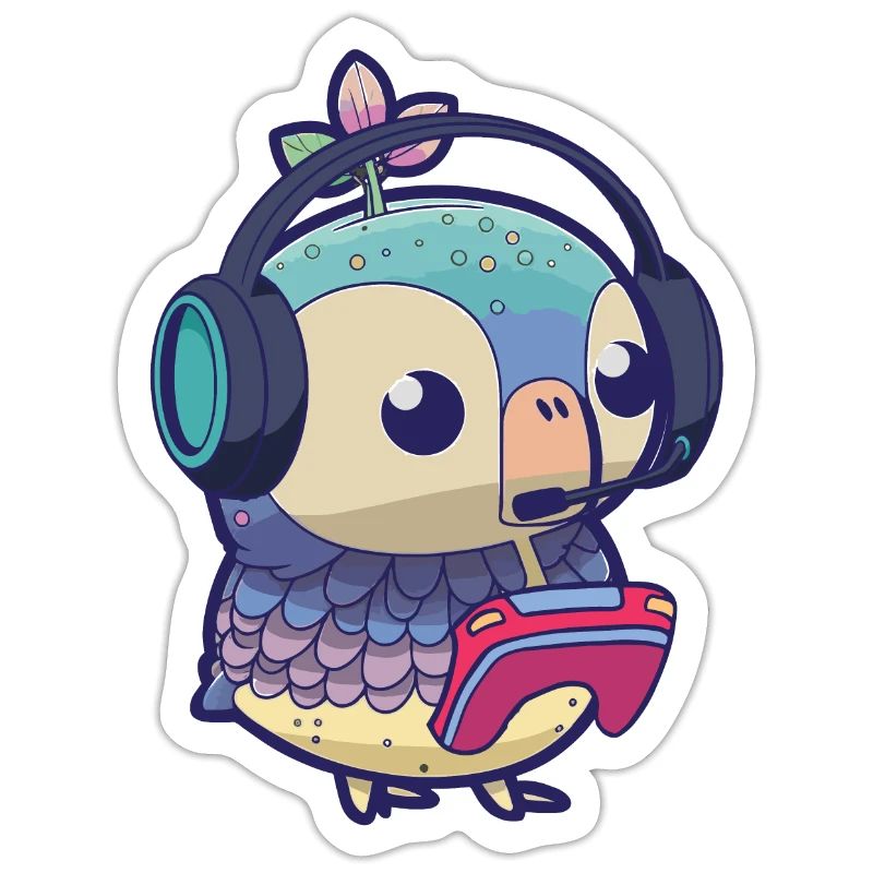 Spielen Sie Controller Gaming -Eule Mit Kopfhörern