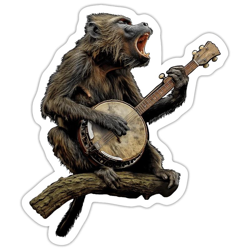 Baboon Monkey Bluegrass Banjo Player