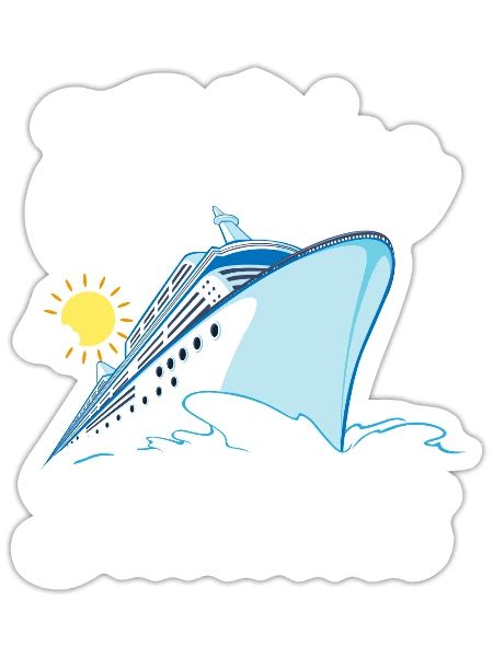 Cruise Buddies Ship Travel Adventure - Sticker taille S (10 x 10 cm) - blanc mat - Devant