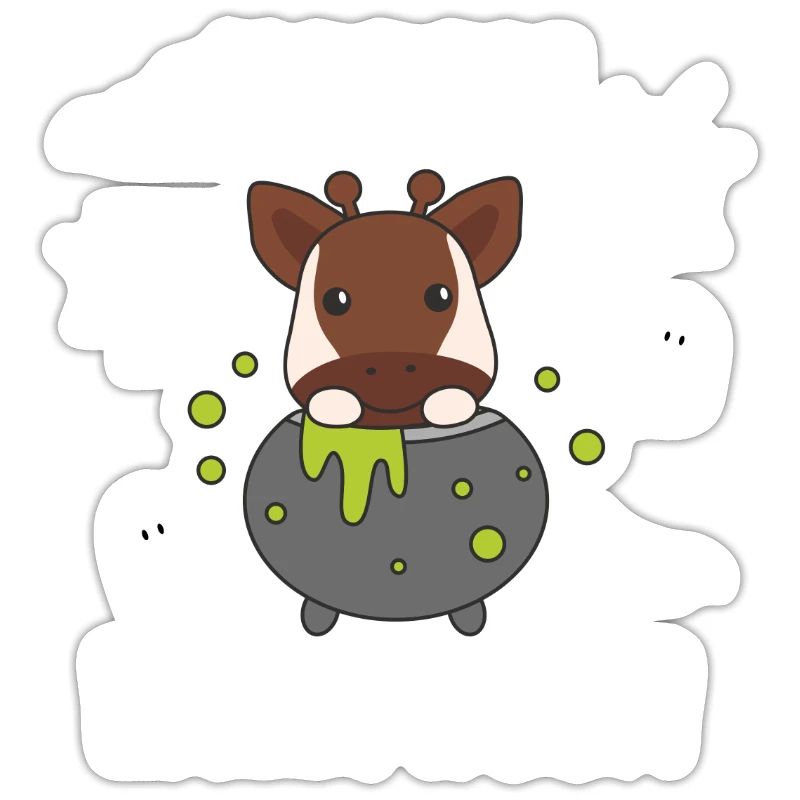 Okapi Happy Halloween Witch's Cauldron Bat