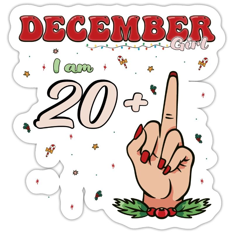 Dezember Mädchen 20 + Mittelfinger | 21. Geburtstag