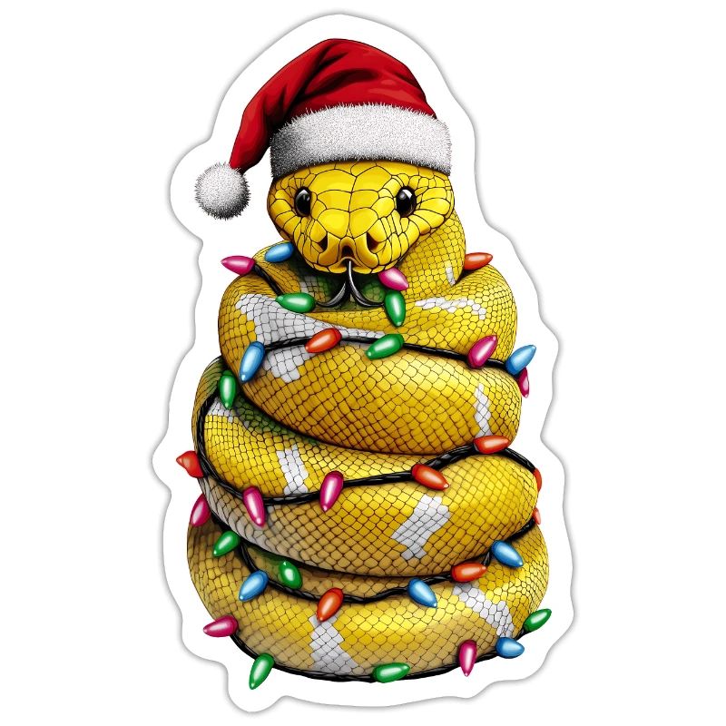 Kugelpython Schlange Weihnachtsmütze Xmas