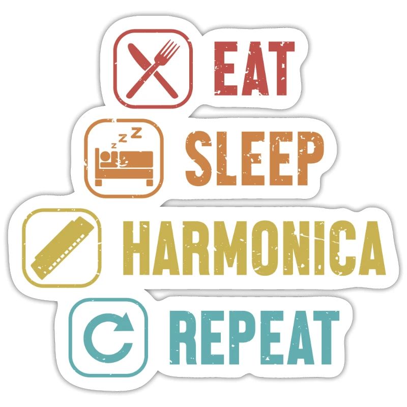 Eat Sleep Harmonica Repeat Harmonist Harmonicist
