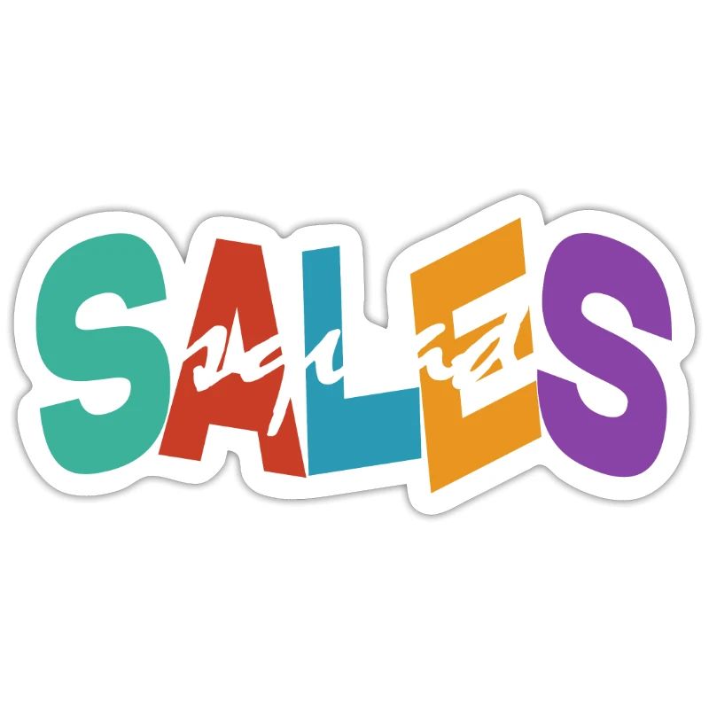 Équipe de vente Typographie colorée Conception Équipe de vente