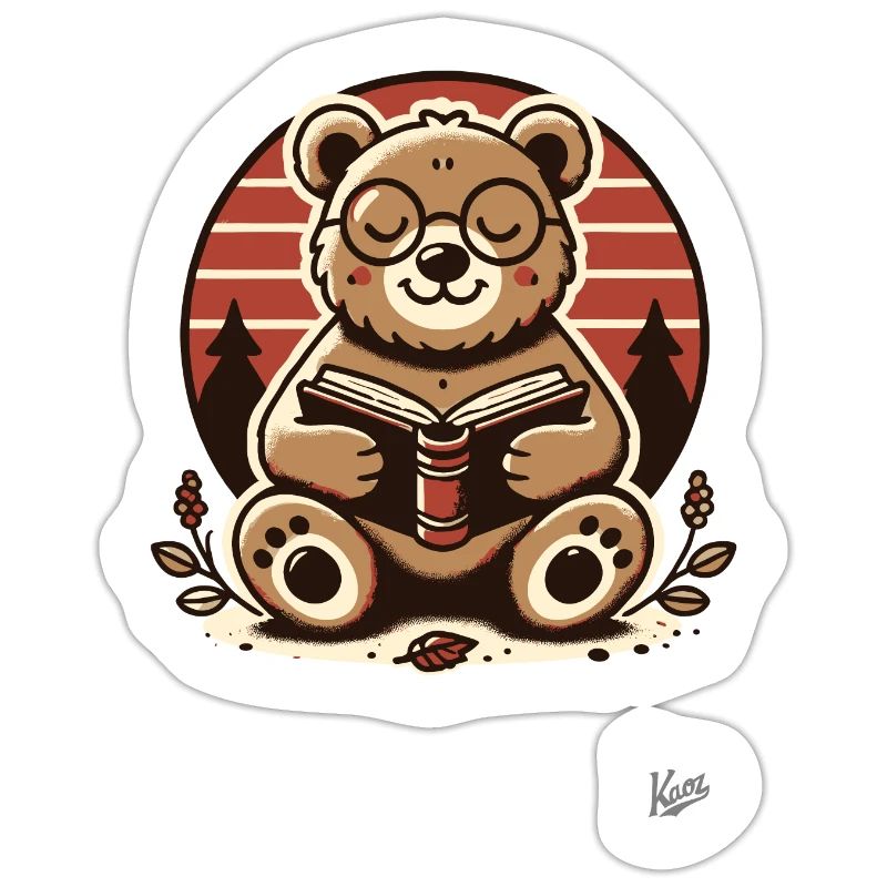 Schlauer Bär liest ein Buch