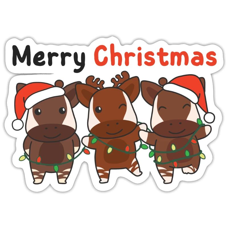 Okapi Christmas Winter Animals Okapi