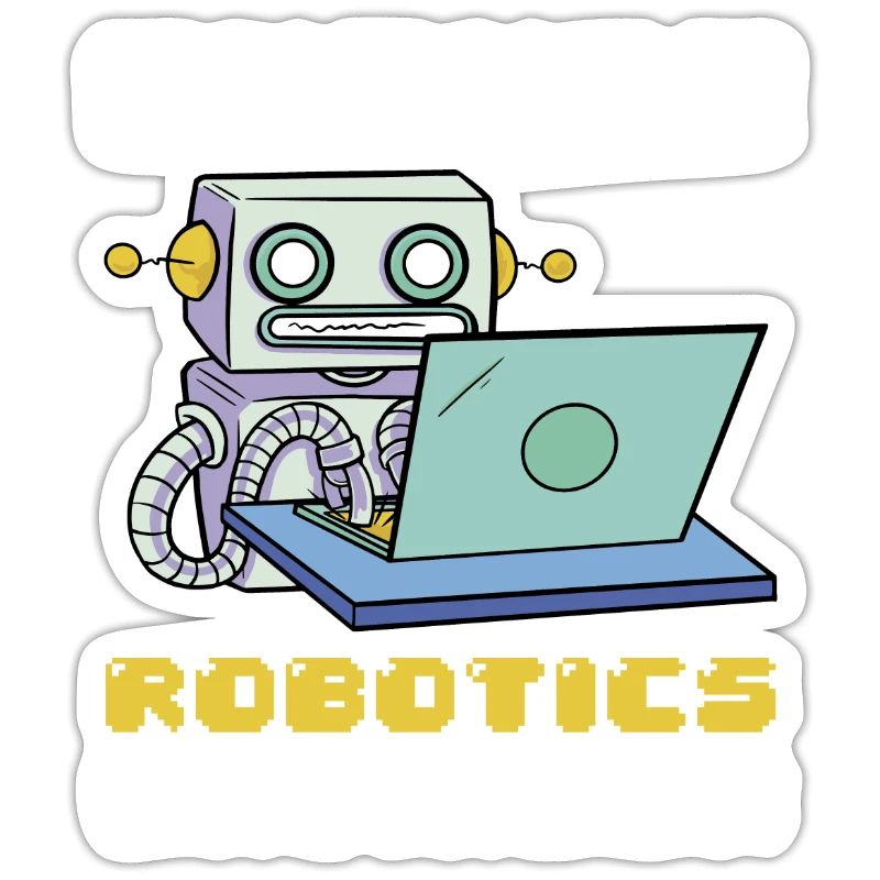 Future Robotics Engineer Robot Laptop