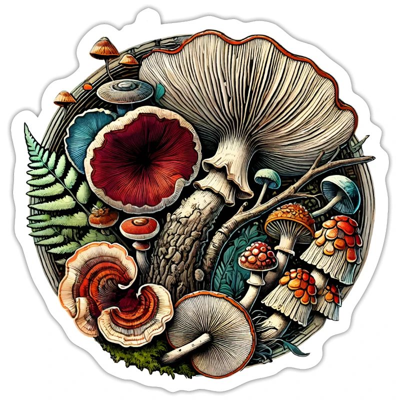 Conception complexe de champignons et d’éléments forestiers