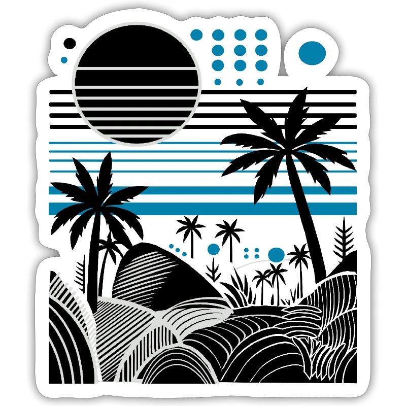 Vacation Beach Palm Tree Waves Gift