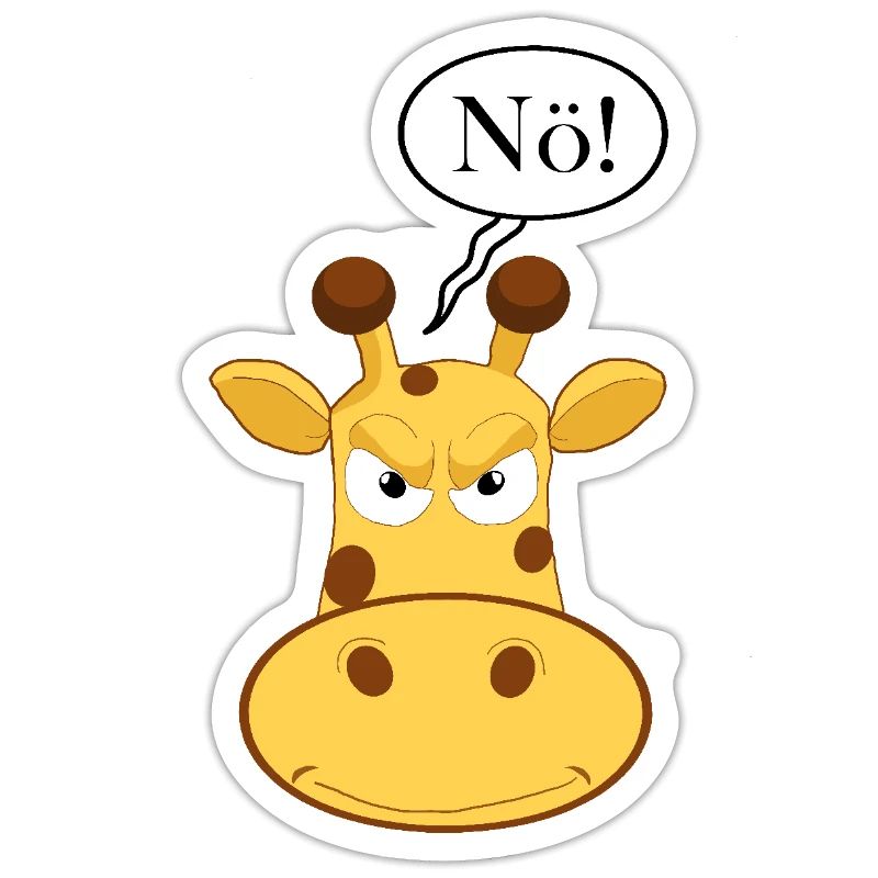 Statement Nö Giraffe, Nein Fun Comic, Einfach Nö