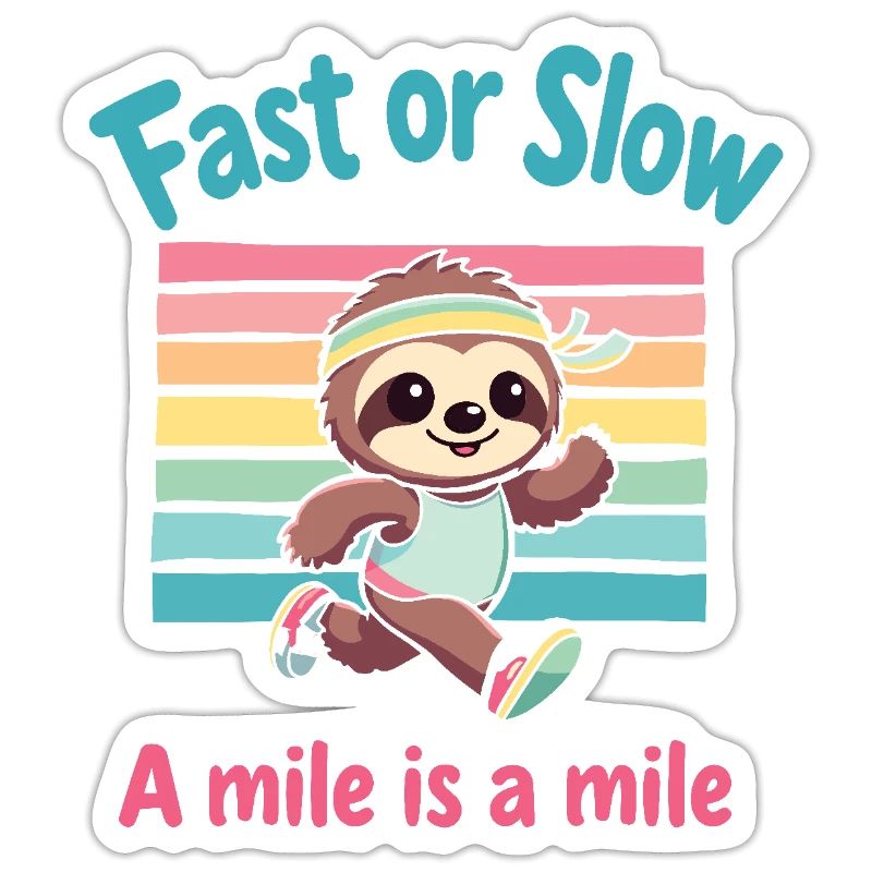 Schnell oder langsam eine Meile ist eine Meile Lustiges Faultier-Joggen