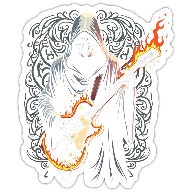 Grim Reaper with Guitar - Rock Style