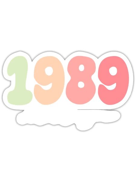Année de naissance 1989 - Sticker taille S (10 x 10 cm) - blanc mat - Devant