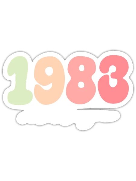 Birthday Year of birth 1983 - Sticker size S (10 x 10 cm) - white matte - Front
