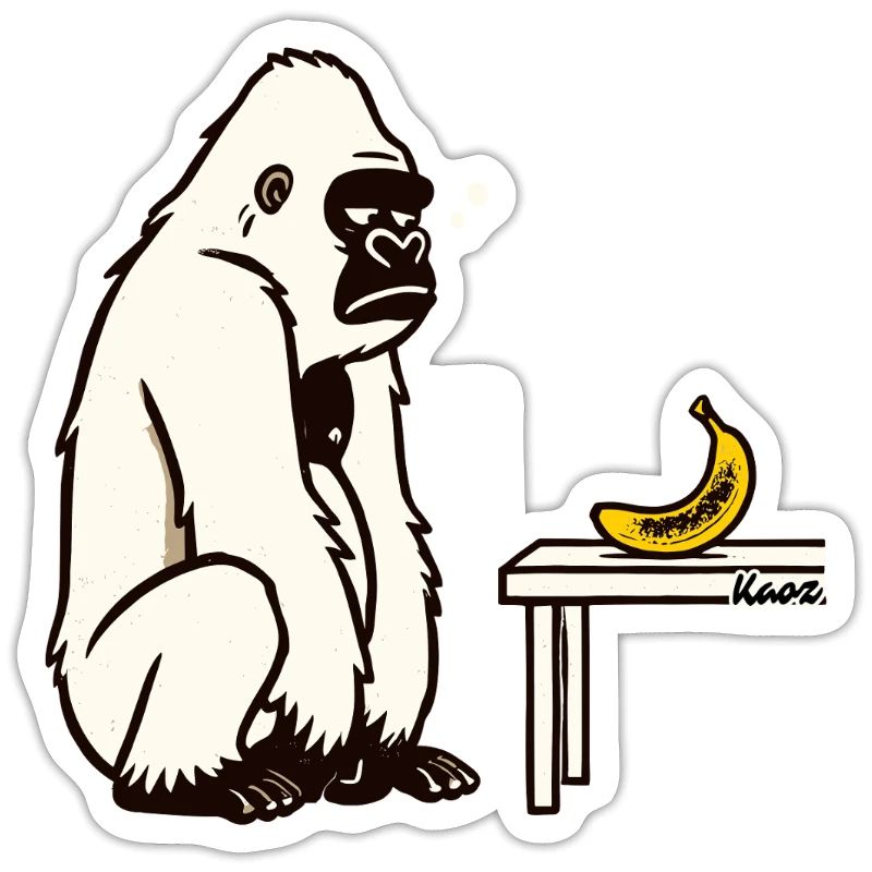 Bananen oder nicht? Gorilla mit Banane