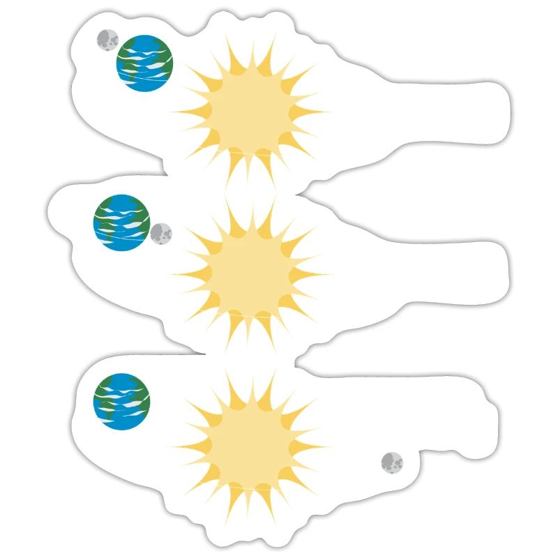 Funny moon and solar eclipse