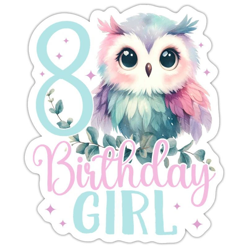 Geburtstag 8 Eule Achter Geburtstag Mädchen 8