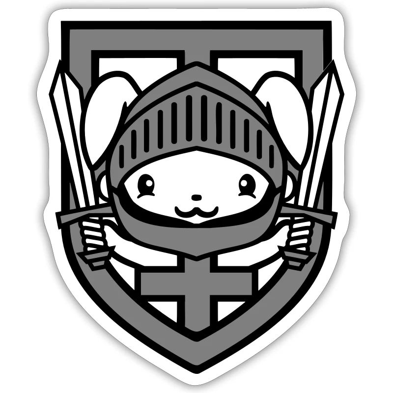 Lapin Chevalier Épée Bouclier Armure Casque Château Héros