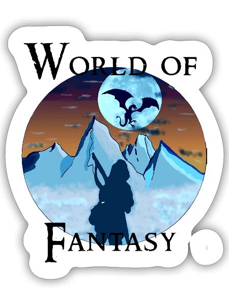 Guerrier dragon - world of fantasy - Sticker taille S (10 x 10 cm) - blanc mat - Devant