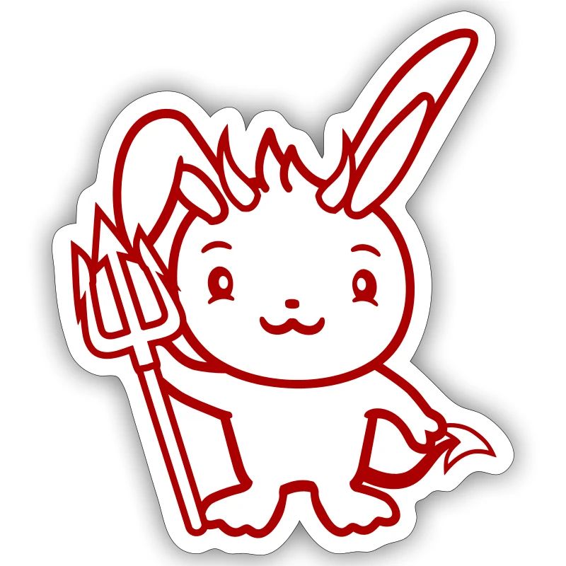 Bunny Devil Demon Evil Satan Hell Trident Costume