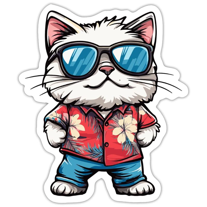Katze Comic Cool Sommer