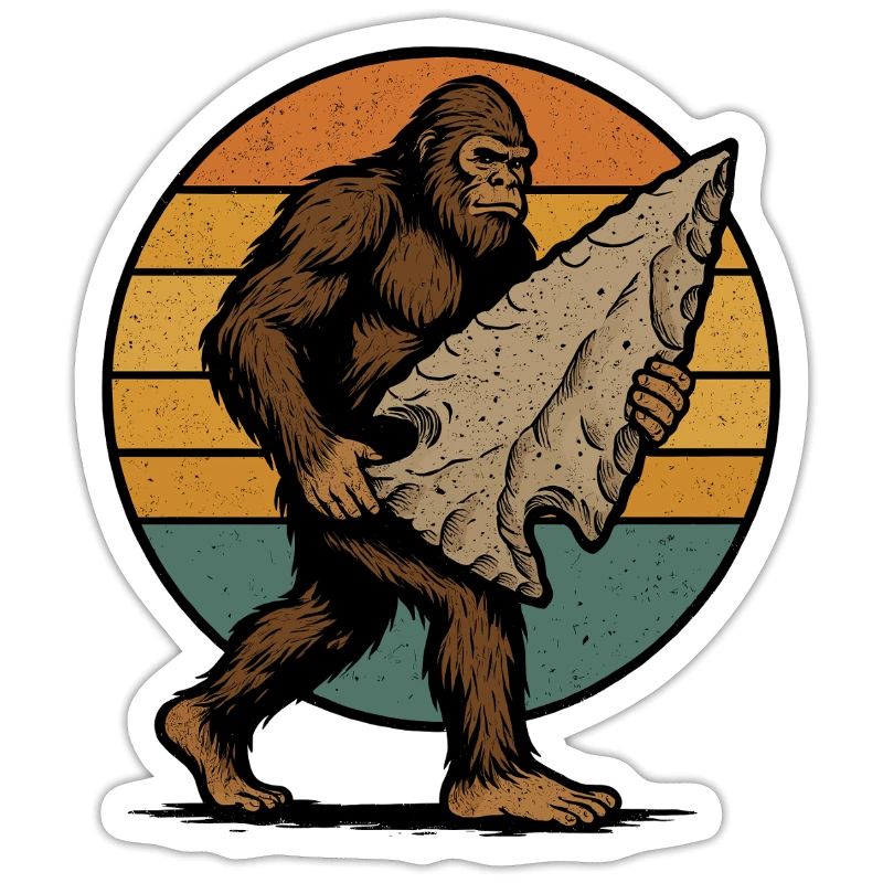 Bigfoot avec pointe de flèche Pointe de flèche silex
