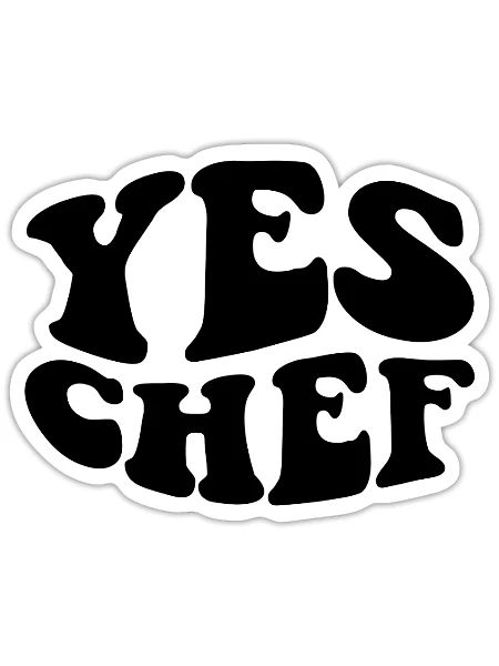 Chef Drôle Restaurant Cuisine Chef - Sticker taille S (10 x 10 cm) - blanc mat - Devant